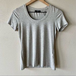 NWT T-Tahari Grey Heather Crew Neck Short Sleeve Tee